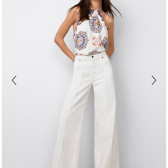 Johnny Was The Braided Wide Leg Jeans White - Picture 6 of 7
